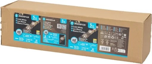 Aigostar - LED Solare Natale chiaro LED/0,054W/1,2V 1m IP65 bianco freddo