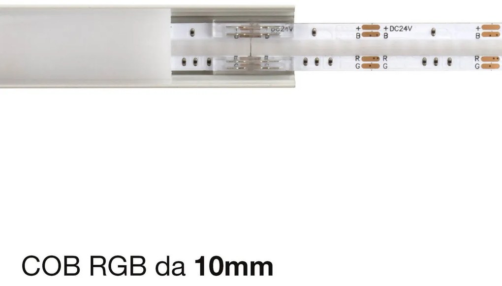 Connettore Lineare per unire due Strisce LED RGB da 10mm - CF 2PZ