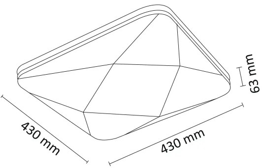 Plafoniera LED dimmerabile KASTOR telecomandata LED/72W/230V