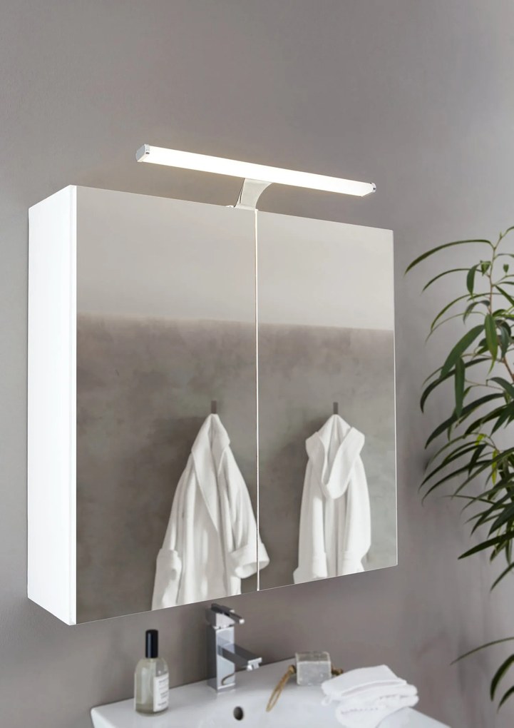 Applique Moderna Vinchio Acciaio Cromo Led Integrato 9W