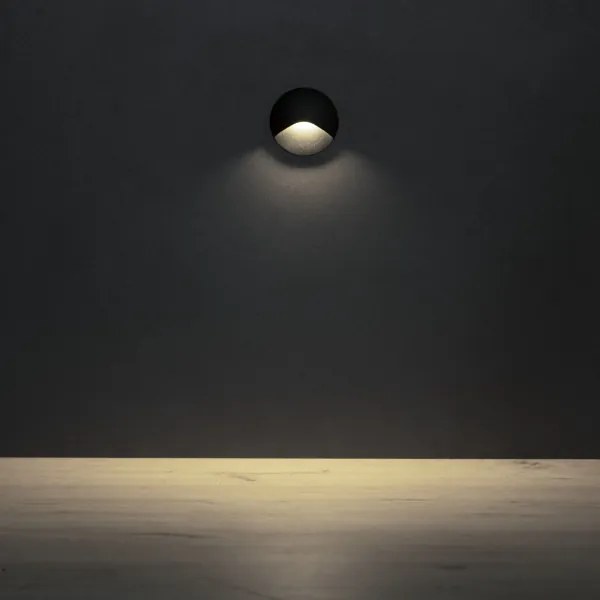 Kanlux 39133 - Applique per scale EXIN LED/2,5W/230V 4000K IP65 nera rotonda