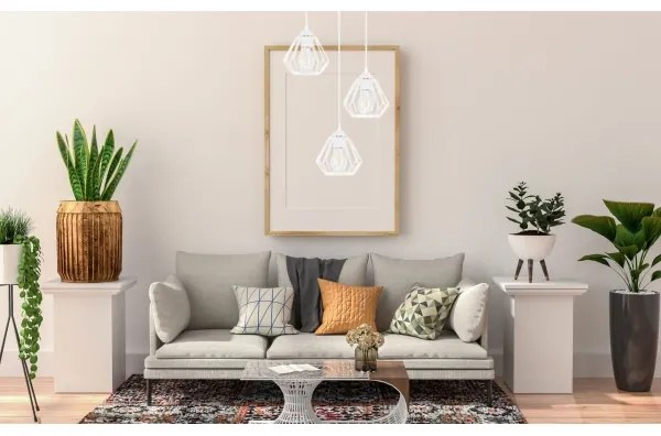 Lampadario a sospensione con filo CEED 3xE27/60W/230V bianco