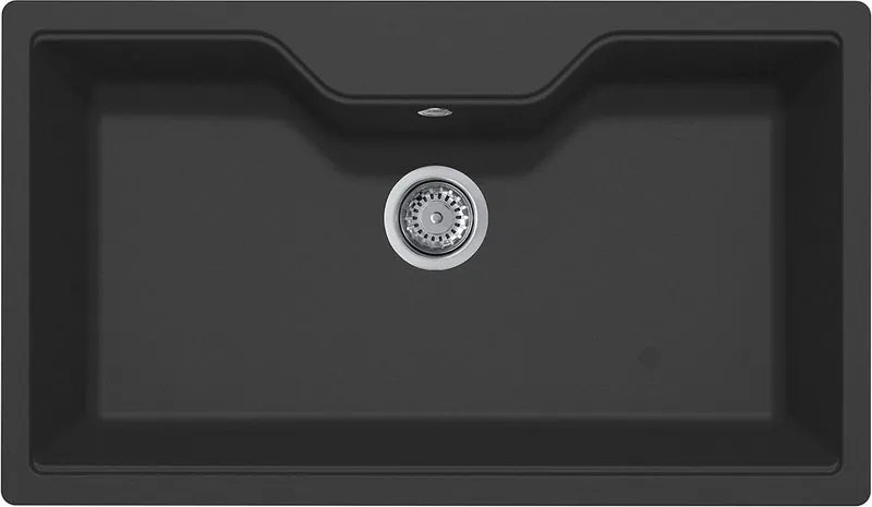 Lavello 1 vasca in quarzo nero ELLECI L 86 x L 50 cm