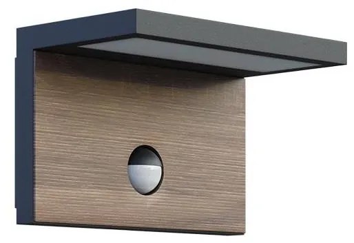 Lampada LED da esterno con sensore NATURA LED/12W/230V 4000K IP54 marrone/antracite