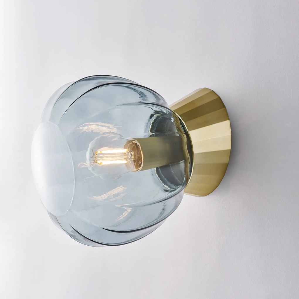 Applique Moderna Sydney Base Oro E Sfera In Vetro Fumé 1 Luce E14