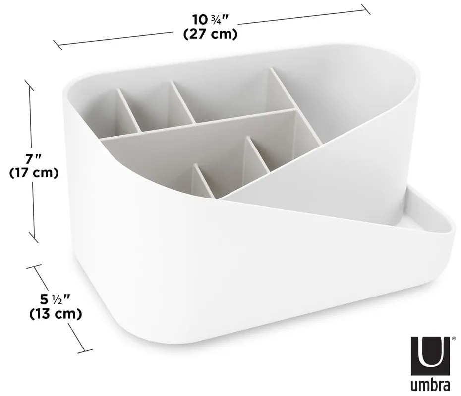 Organizer da bagno in plastica bianca per cosmetici Glam - Umbra