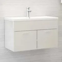 Mobile con Lavabo Integrato Bianco Lucido in Legno Multistratocod mxl 72743