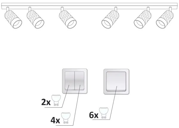 Faretto ARRAS 6xGU10/10W/230V nero
