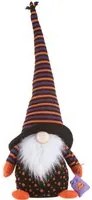 Gnomo Halloween fermaporta 75 cm arancio e nero