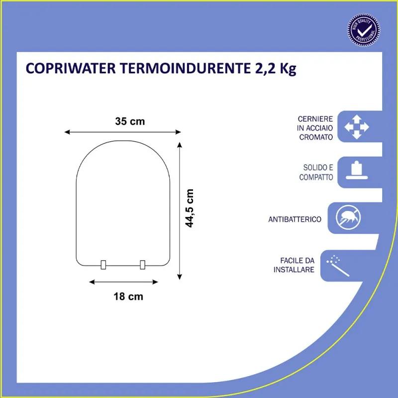 Copriwater CESAME Compatibile con Serie SINTESI bianco completo di cerniere