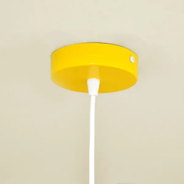Lampadario a sospensione per bambini STARS 1xE27/15W/230V giallo/bianco