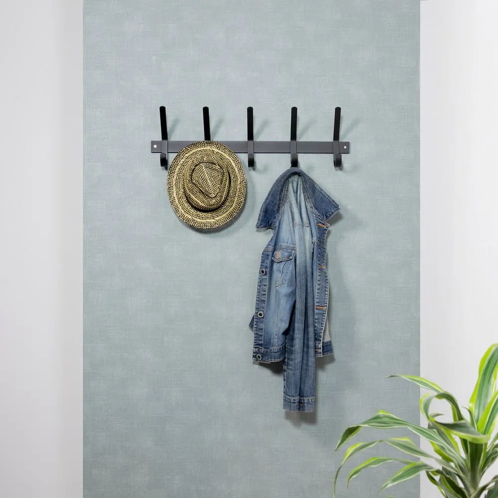 Attaccapanni da parete nero in metallo 70 cm Dexter – Spinder Design