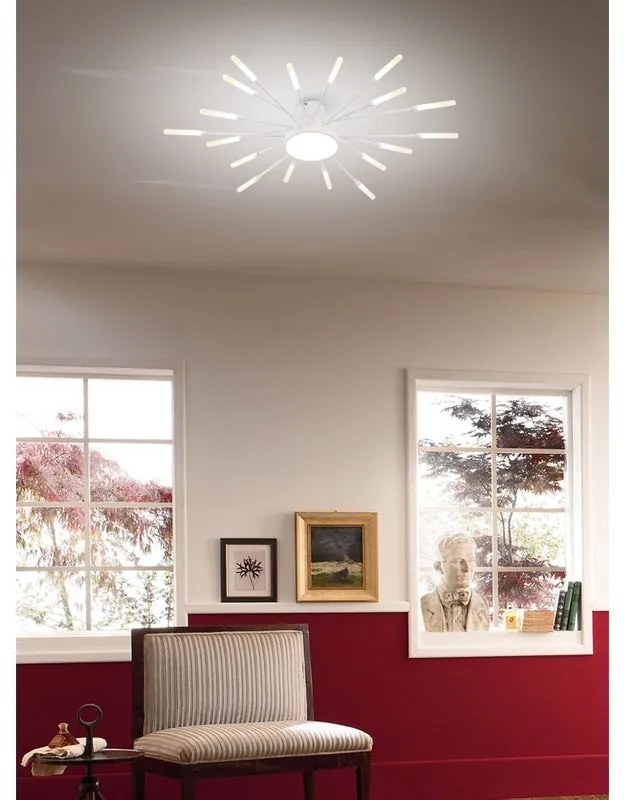 Plafoniera LED design Sole, bianco x cm, luce CCT dimmerabile NOVECENTO