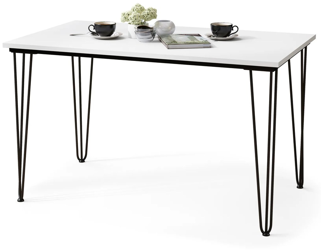 HAIRPIN S-120 Bianco Opaco - TAVOLO LOFT PER CUCINA SALA DA PRANZO SALONE