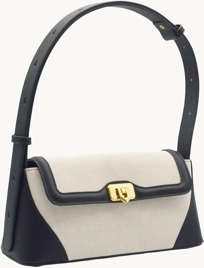 Borsa a mano con dettagli in pelle Vanilla