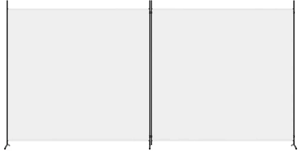 Divisorio a 2 pannelli bianco 348x180 cm tessuto