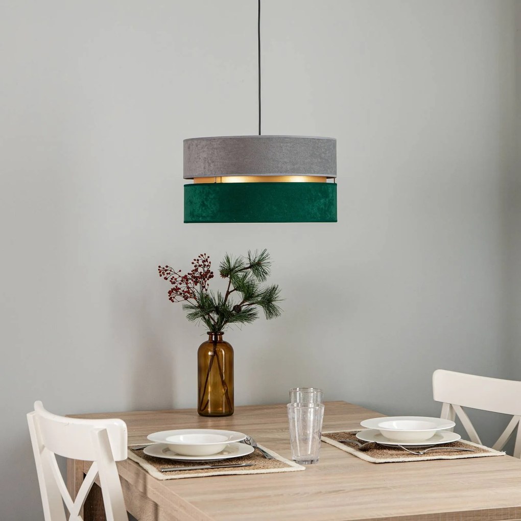 Duolla Lampada a sospensione Golden Duo grigio/verde scuro/oro