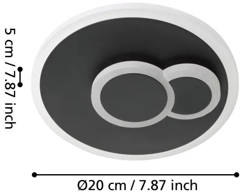 Eglo 30659 - Plafoniera LED CADEGAL LED/7,8W/230V d. 20 cm nero
