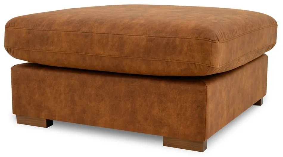 Pouf in similpelle marrone cognac Hamburg - Scandic