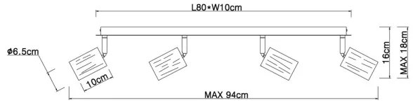 Globo 54032-4 - Faretto JOSEBA 4xE27/60W/230V