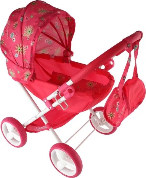 Passeggino per bambole rosso