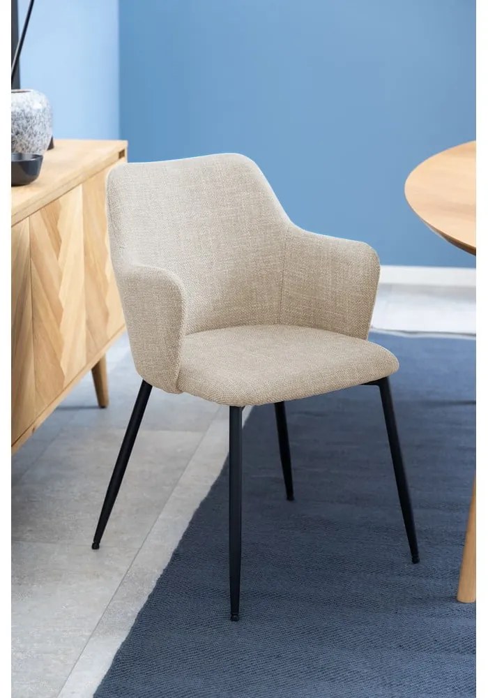 Set di sedie da pranzo color crema in imbottito 2 pz Ilsa – Actona