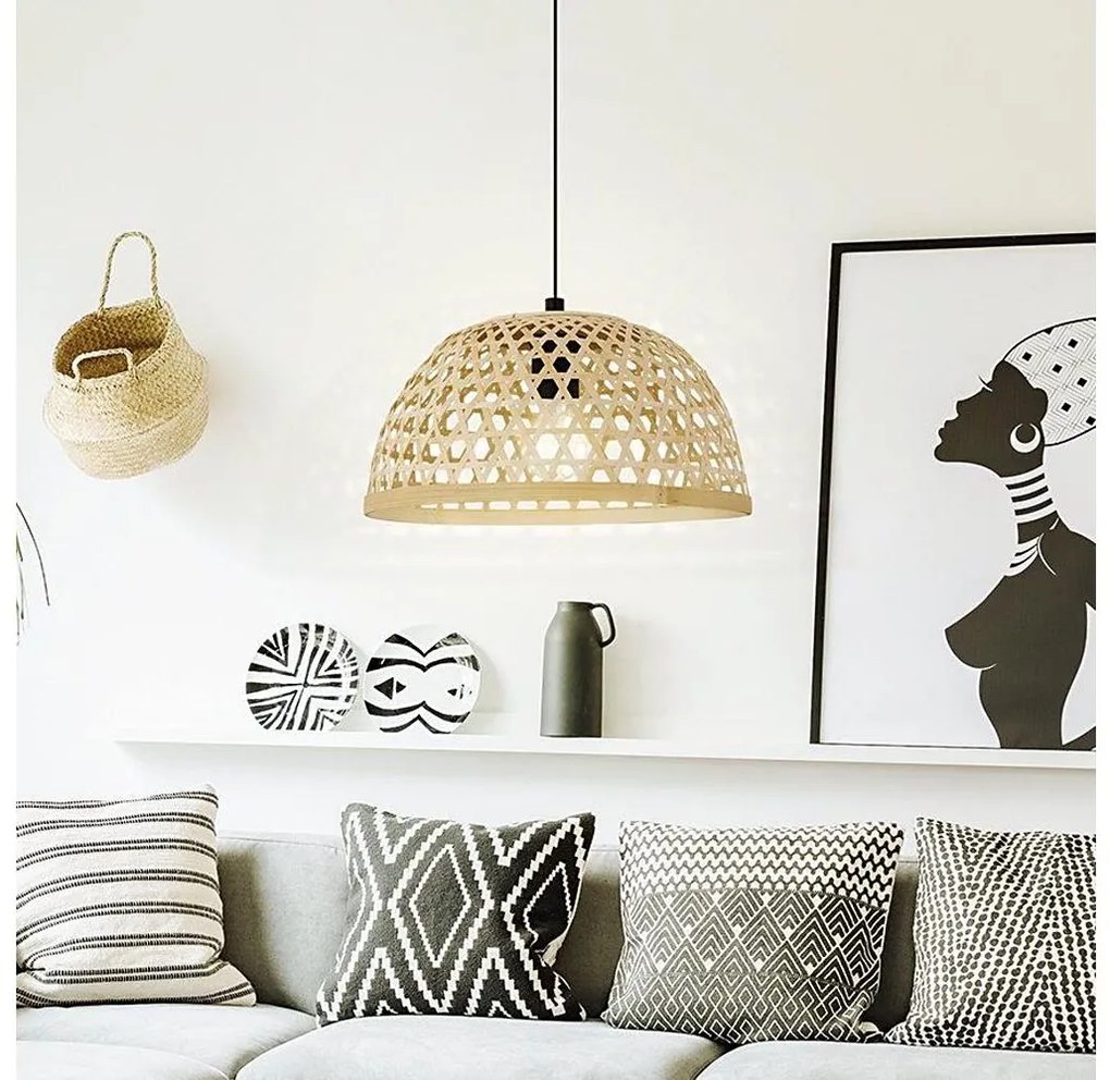 Eglo 55695 - Lampadario a sospensione con filo CLAVERDON 1xE27/40W/230V diametro 37 cm beige