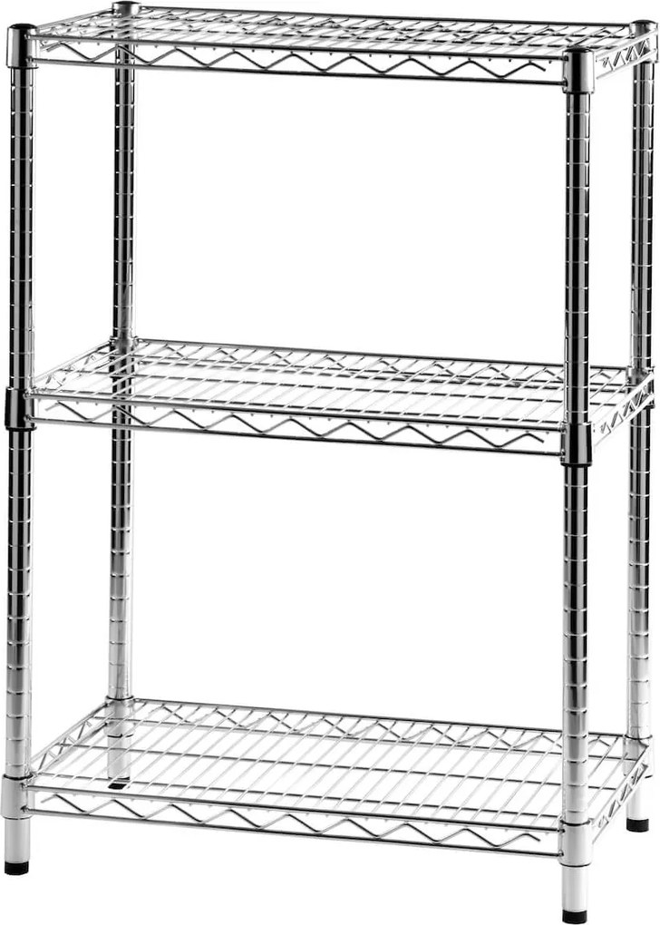 Scaffale 3 Ripiani 121x35x90 cm in Metallo Cromato Tosini...