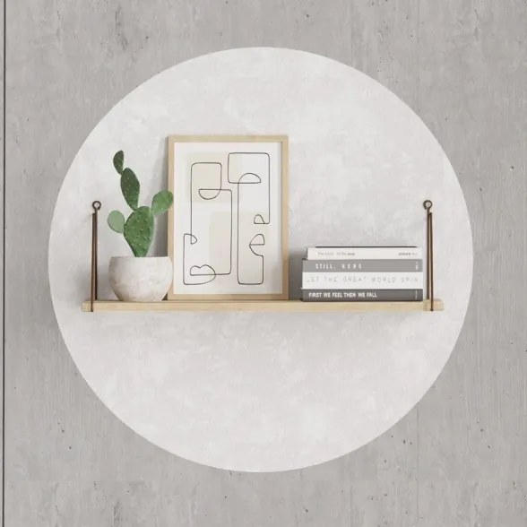 Mensola A Parete 72x20x20 Cm Stile Industrial Armoni Rovere