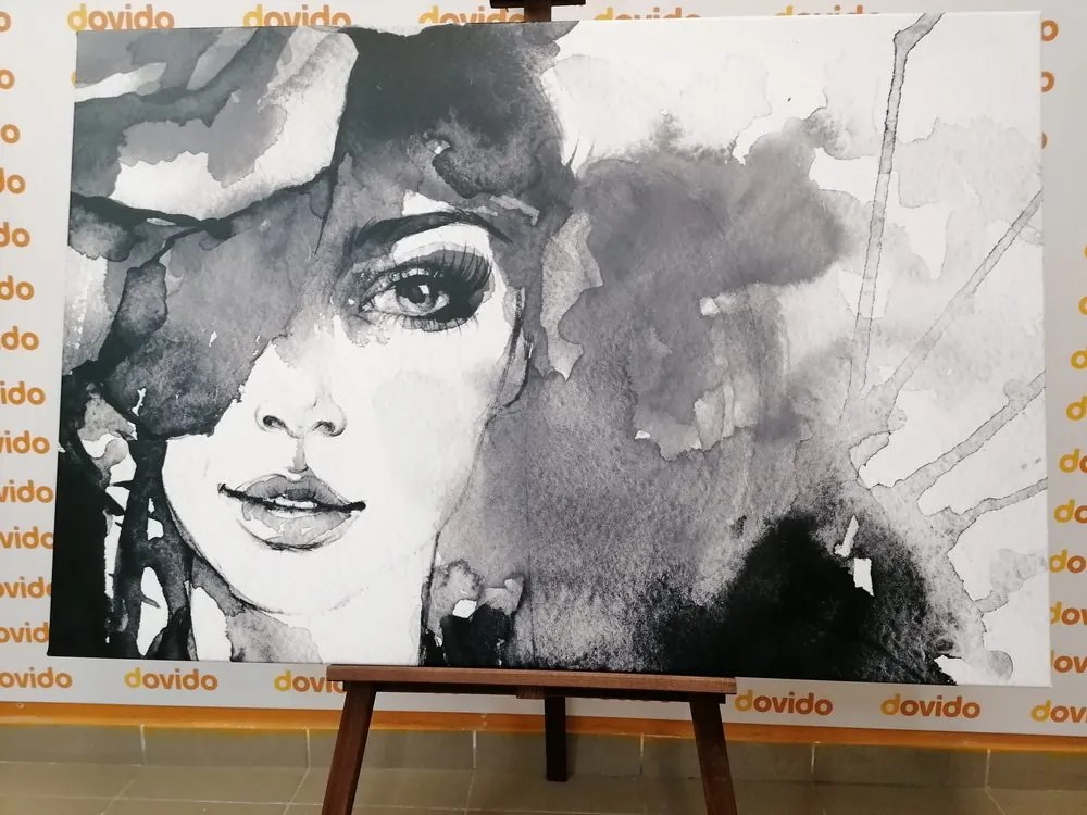Quadro su tela – Ritratto di donna in bianco e nero