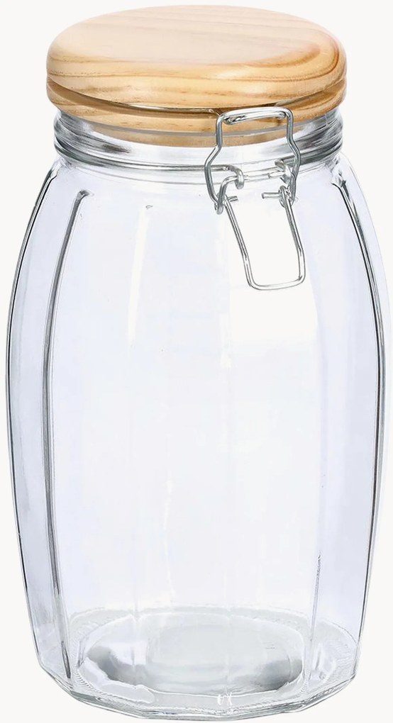 Set di 12 barattoli con coperchio in legno di pino Swing