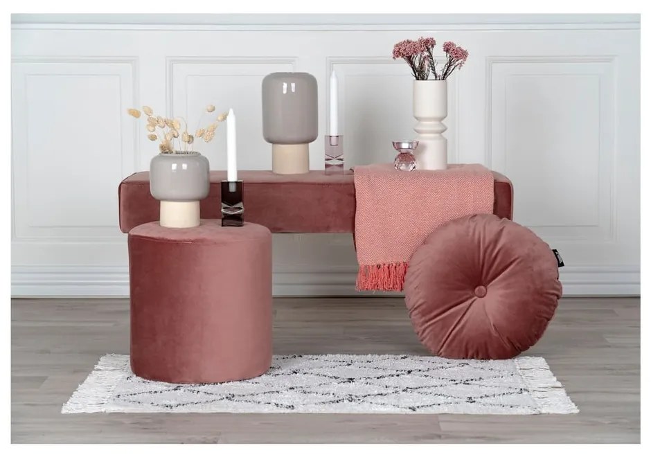 Pouf in velluto rosa Ejby - Bonami Essentials