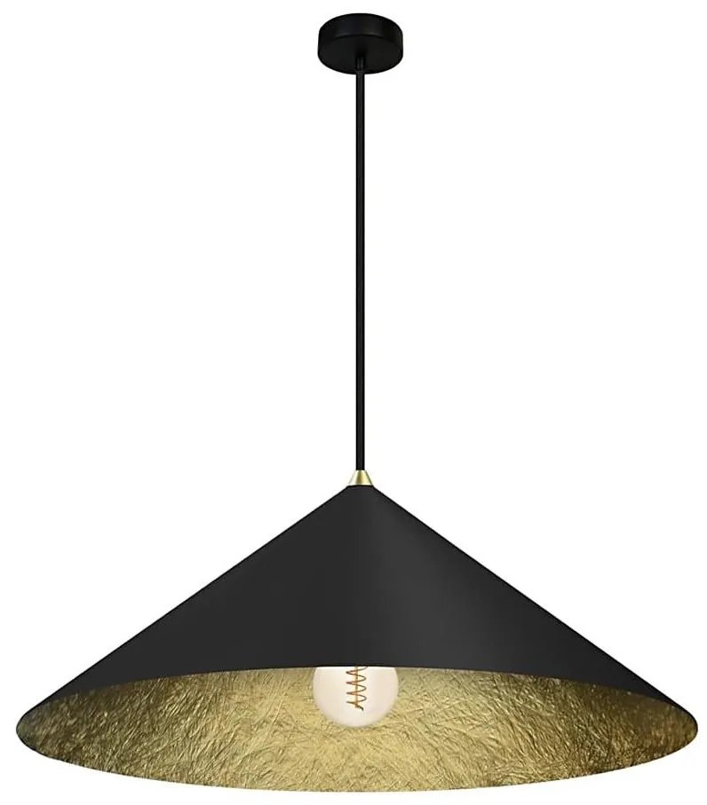 Lampadario a sospensione con filo FUJI 1xE27/60W/230V diametro 50 cm nero/oro