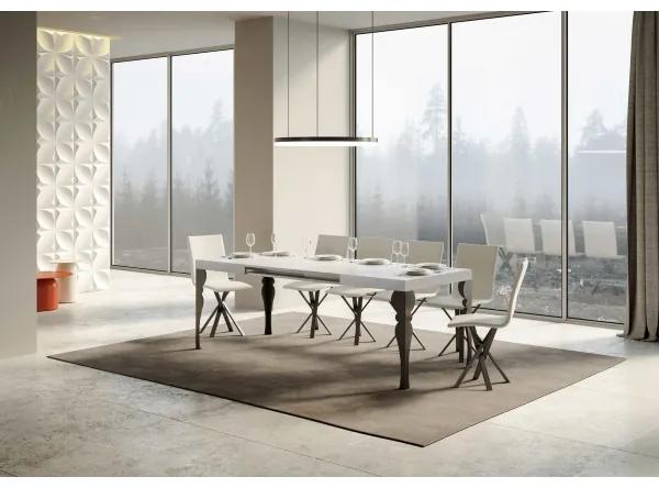 Tavolo Paxon Allungabile piano Bianco Frassino 90x160 Allungato 420 telaio Antracite