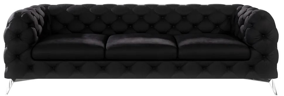 Divano nero con rivestimento in velluto 243 cm Chelsea – Ropez