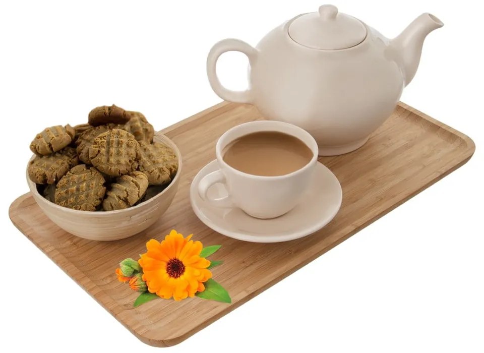 Vassoio da portata marrone in legno di bambù , 25 x 44 cm - Orion