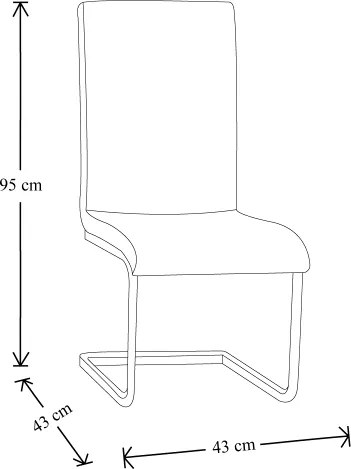 Sedia in ecopelle e struttura in ferro JEREMY Tortora Set da 2