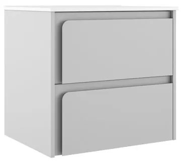 Mobile da bagno sotto lavabo Indico indico grigio laccato opaco L 60 x H 55 x P 45 cm 2 cassetti, lavabo non incluso