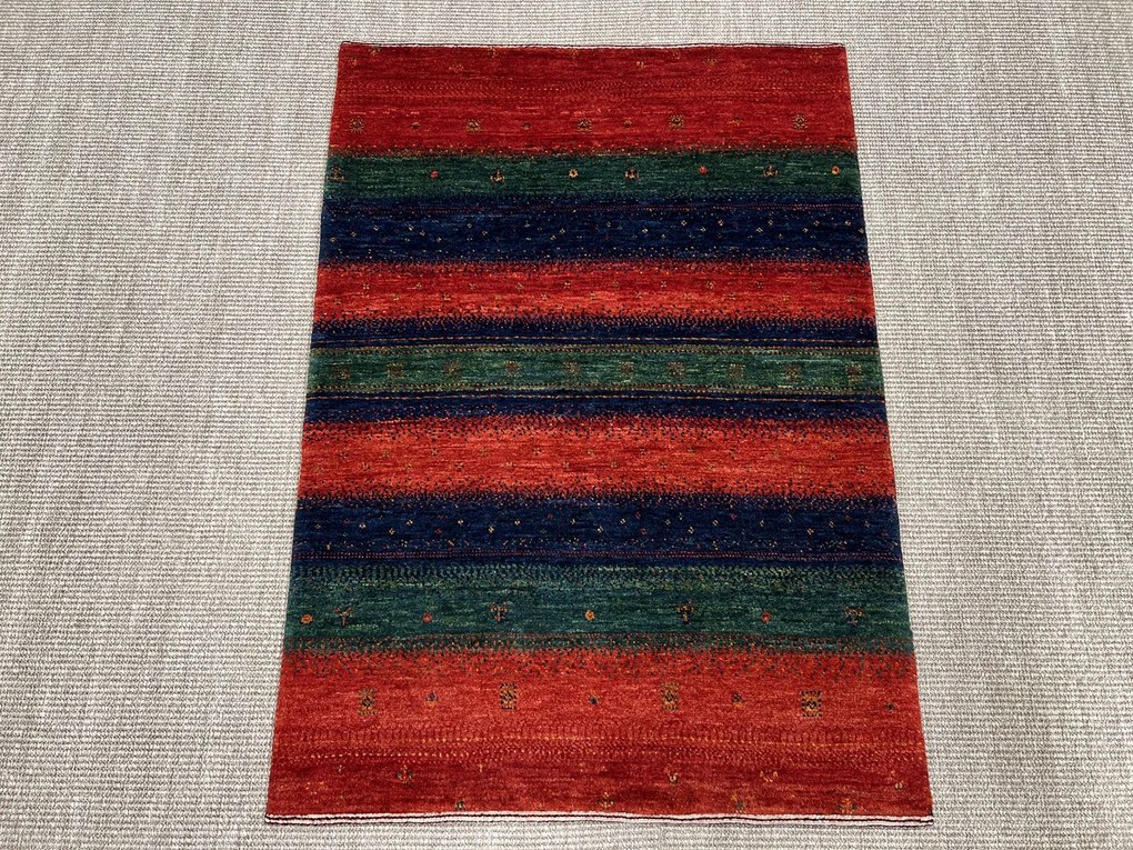 Loribaft Tappeto persiano 80x110 Verde (Iran) Annodato A Mano