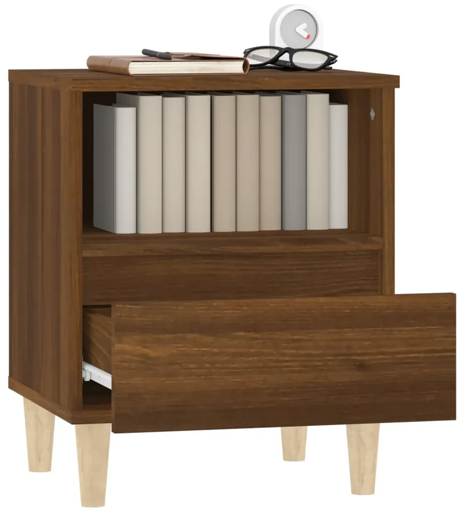 Comodino rovere marrone 40x35x50 cm