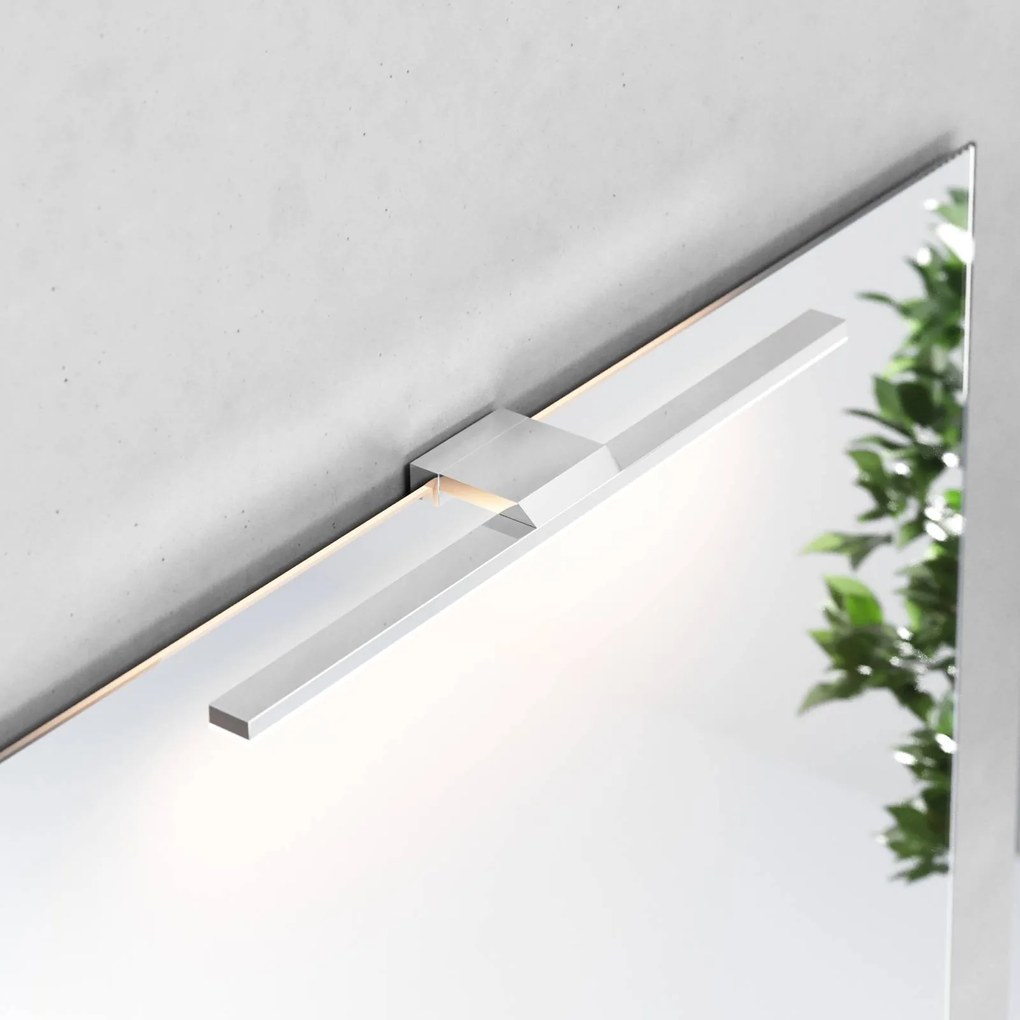 MCJ Luce per specchio a LED Triga IP44, cromo, 40 cm, 3.000K