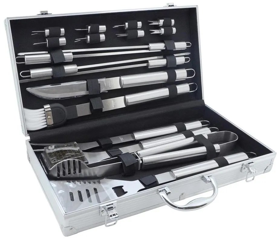 Grilling utensils acciaio inossidabile with a case 18 pz