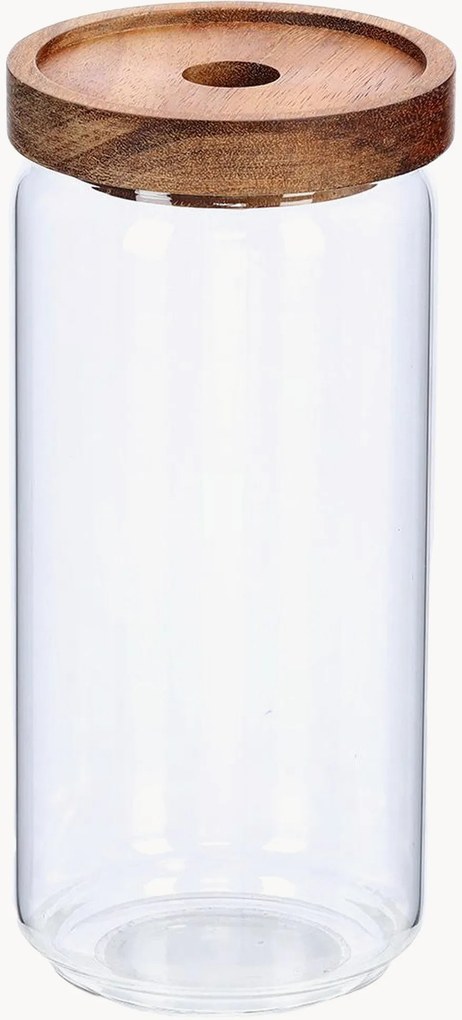 Set di contenitori in vetro con coperchio in legno di acacia Annabelle, 950 ml, set da 12