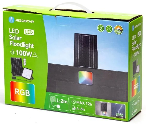 Aigostar - LED RGBW Faro solare dimmerabile LED/100W/3,4V IP66 + +TC