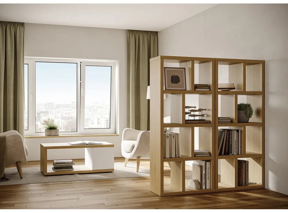 Libreria color legno effetto rovere 70x159 cm Berlin - TemaHome