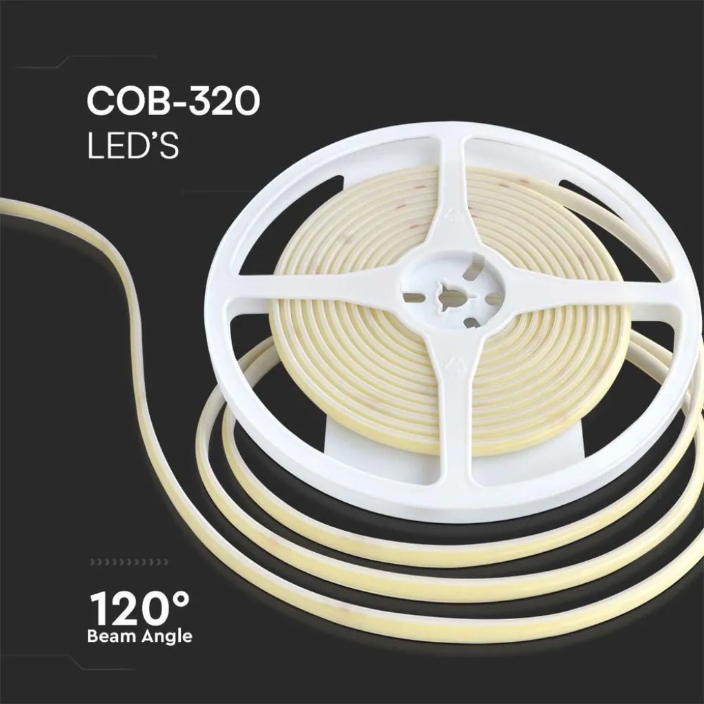 V-Tac Strip LED COB 24V 10W/m Ambra IP67 5m Flessibile Impermeabile