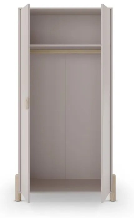 Armadio per bambini crema in legno di pino 93x180 cm Enola - Marckeric