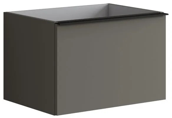 Mobile da bagno sospeso sotto lavabo L 60 x H 40 x P 45.5 cm grigio laccato opaco, 2 cassetti Pixel plain