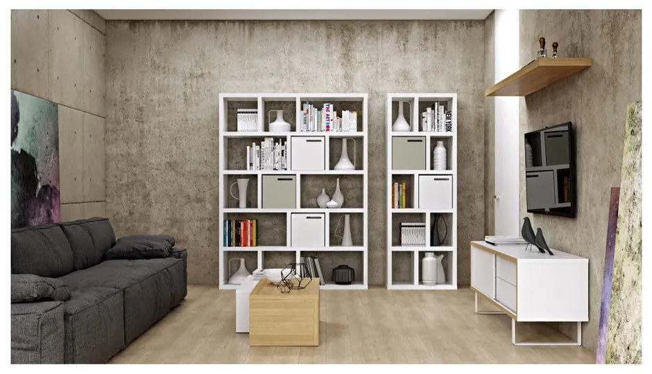 Libreria bianca 150x198 cm Berlin – TemaHome