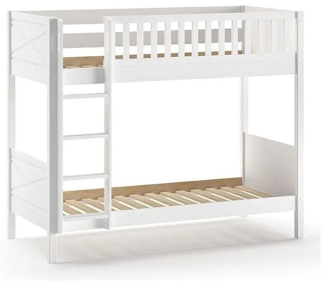 Letto a castello bianco per bambini 90x200 cm Scott - Vipack